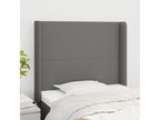 Tête de lit avec oreilles Gris foncé 83x16x118/128 cm Tissu UWCL23497