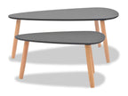 Ensemble de tables basses 2 pcs Bois de pin massif Noir GETJ58243