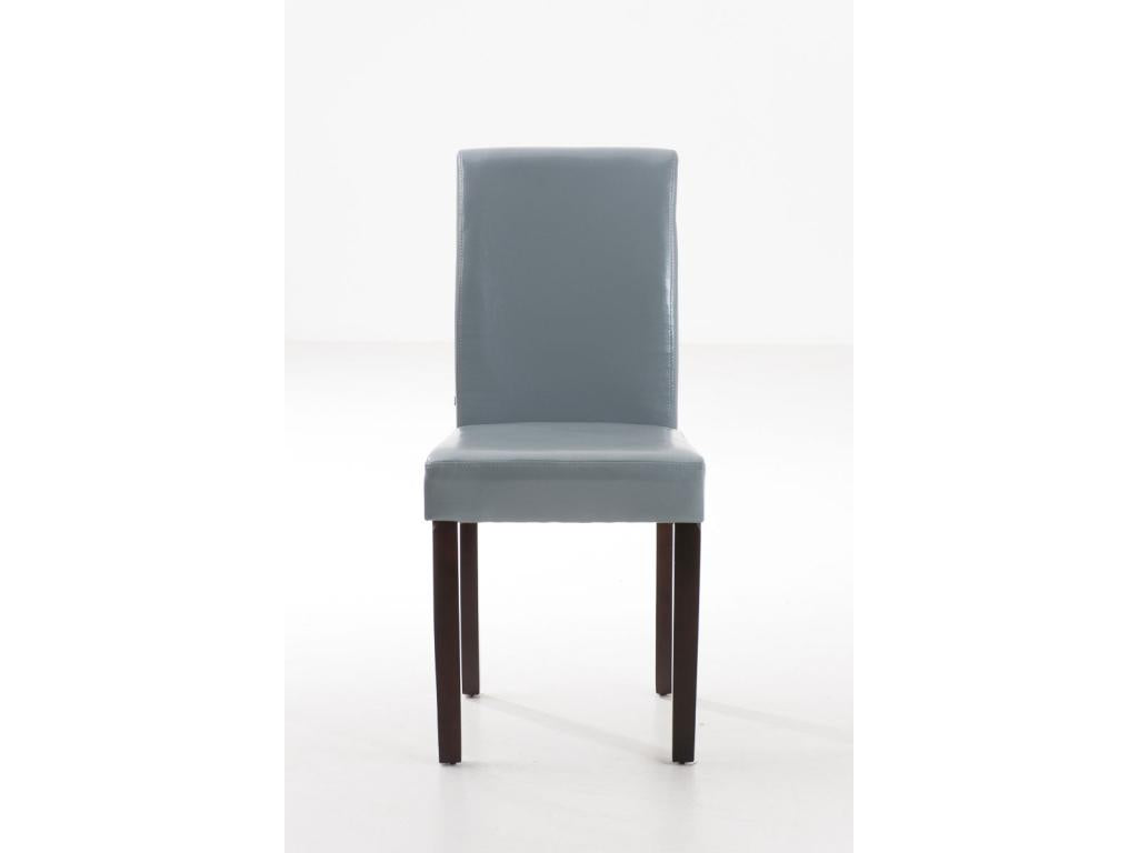 Chaise de salle à manger x1 design moderne en PVC gris et pieds en bois marron 10 0002018 XBJA90266