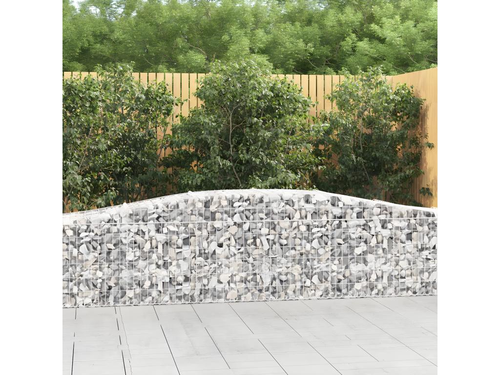 Paniers à gabions arqués 9 pièces 400x50x60/80 cm Fer renforcé OXED96543