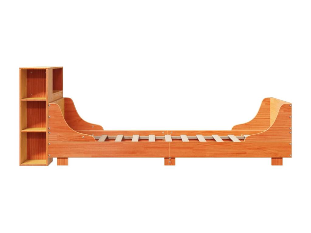 Cadre de lit sans matelas cire marron 90x190 cm bois pin massif PPPE37603