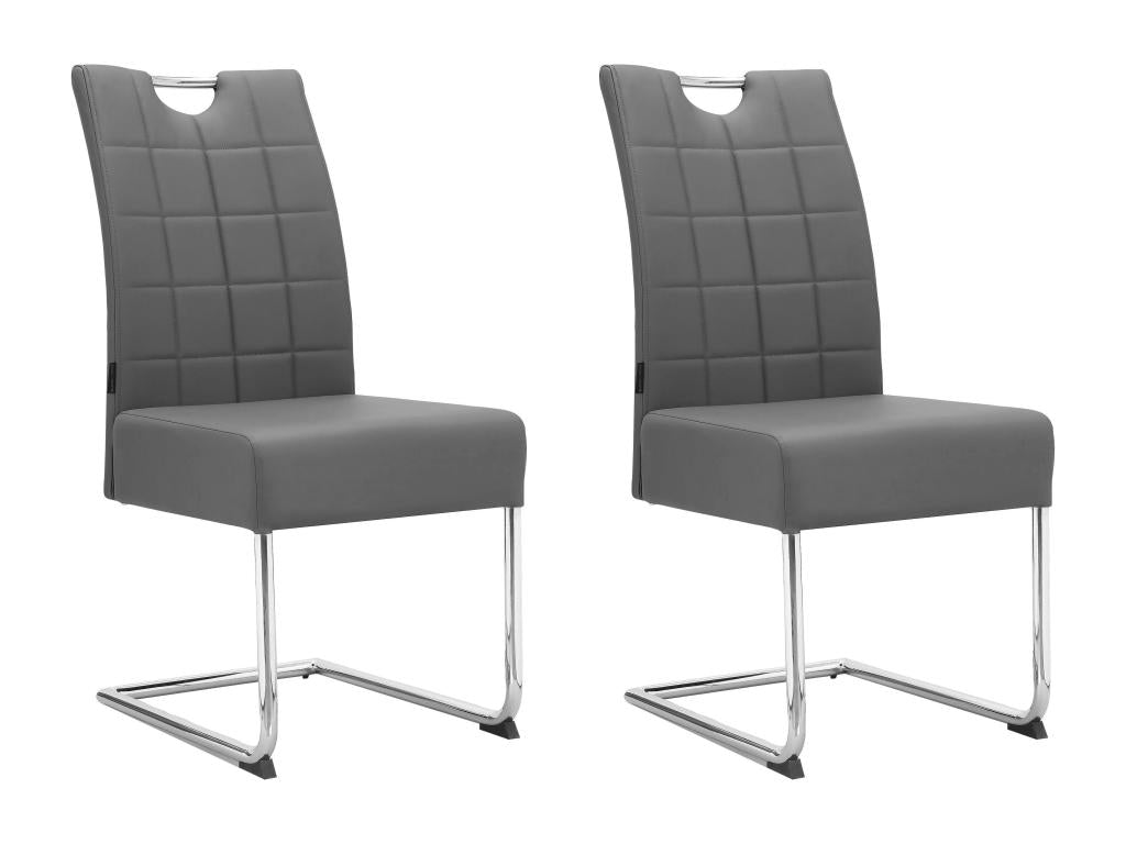 Chaise de salle à manger 2 Pack PU Gris Clair OVCC37350