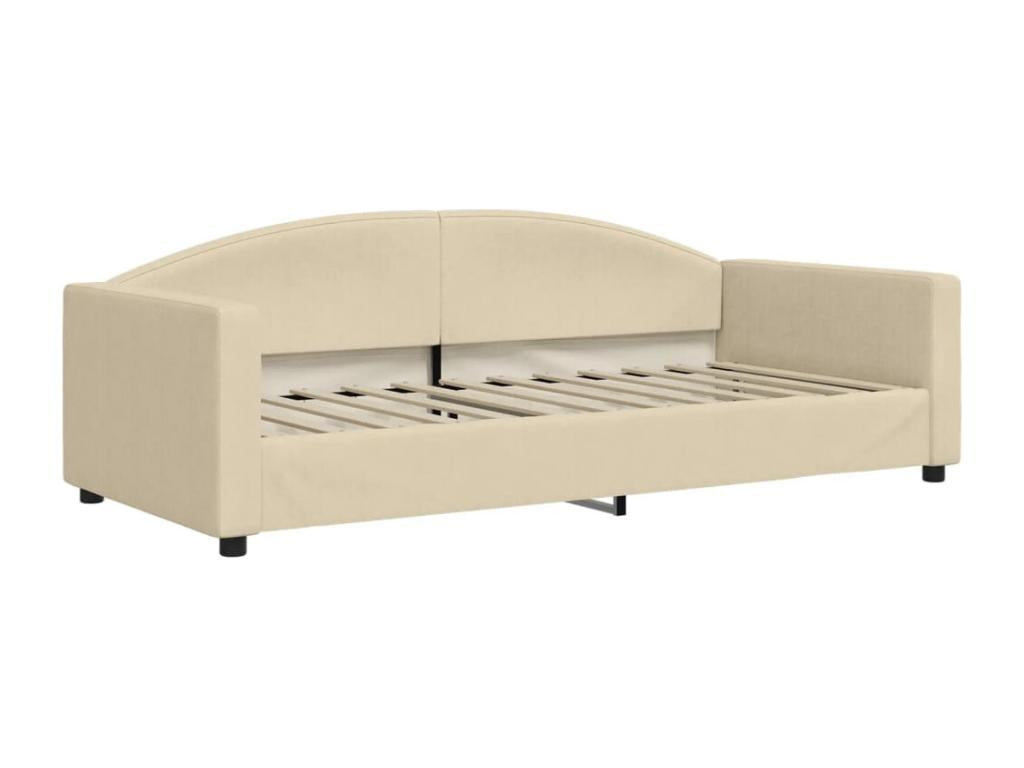 Lit de repos sans matelas crème 90x200 cm tissu WTZC03645