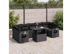 Salon de jardin 8 pcs avec coussins noir résine tressée YNKS15170