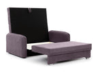 Petit canapé convertible original tissu violet Cosymeub 155cm FPVJ23450