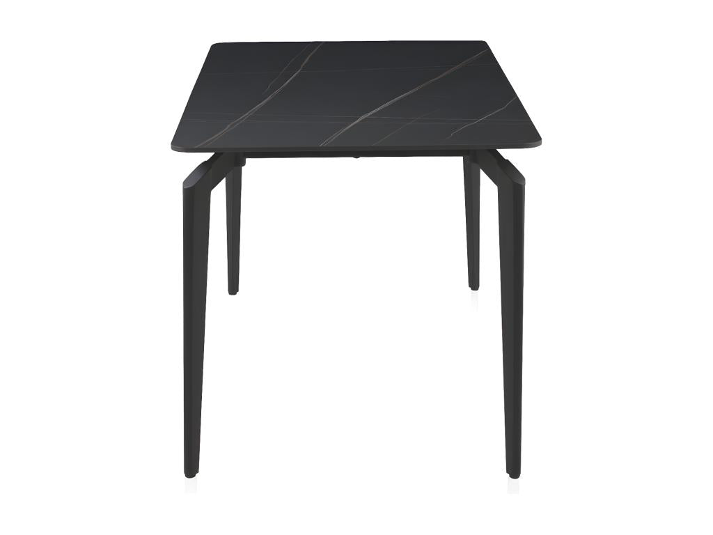 Table en céramique noire avec pieds en métal noir 140x81 GXFR23535