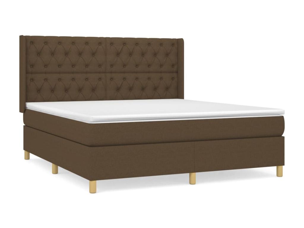 Lit à sommier tapissier avec matelas Marron foncé 160x200 cm WIVS80268