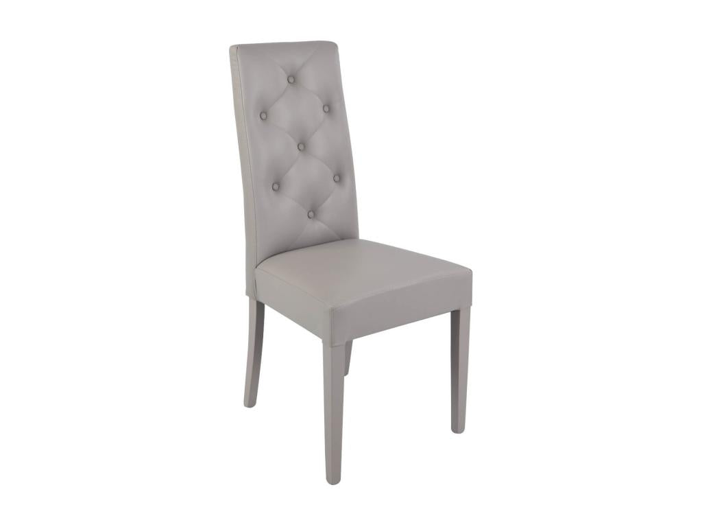 Cosymeub - Lot de 2 Chaises Simili Gris Clair et Pieds Laqués HUDP98406