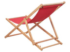 Chaise pliable de plage Tissu et cadre en bois Rouge WLTO50311
