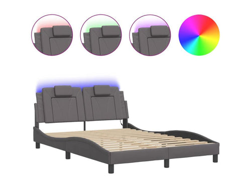 Cadre de lit avec Cosymeubères LED gris 120x200 cm similicuir ETKC04216