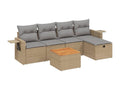 Salon de jardin avec coussins 6 pièces méCosymeub beige résine tressée XWTR86790