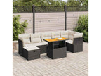 Salon de jardin avec coussins 8 pcs noir résine tressée Cosymeub EFUJ56119