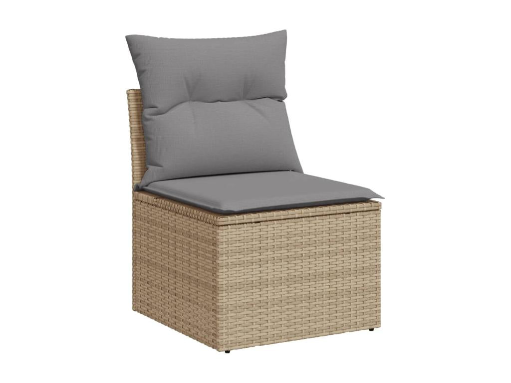 Salon de jardin avec coussins 4pcs méCosymeub beige résine tressée BZOB00390