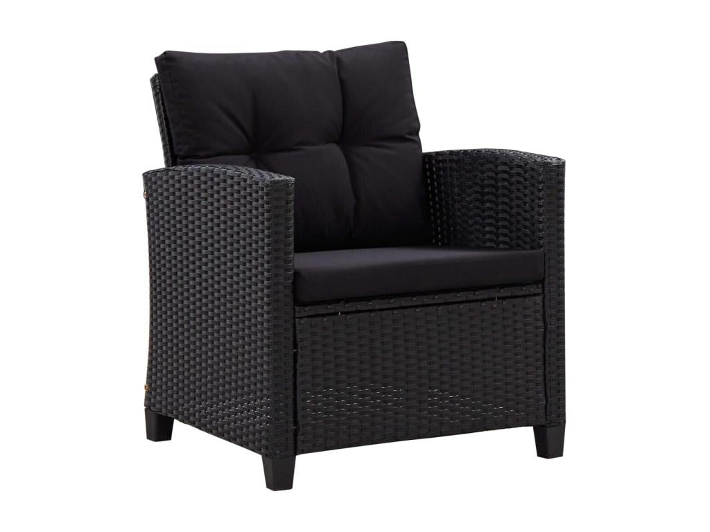 Canapés de jardin 6 pcs avec coussins Résine tressée Noir IGYB58789