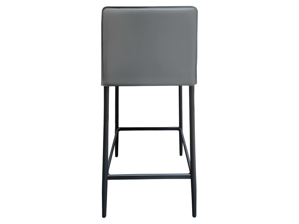 Lot de 2 tabourets de bar dossier simili et pieds métal gris - Cosymeub MOXK76197