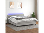 Sommier à Cosymeub de lit et matelas et LED Gris clair 180x200 cm BAJM28264