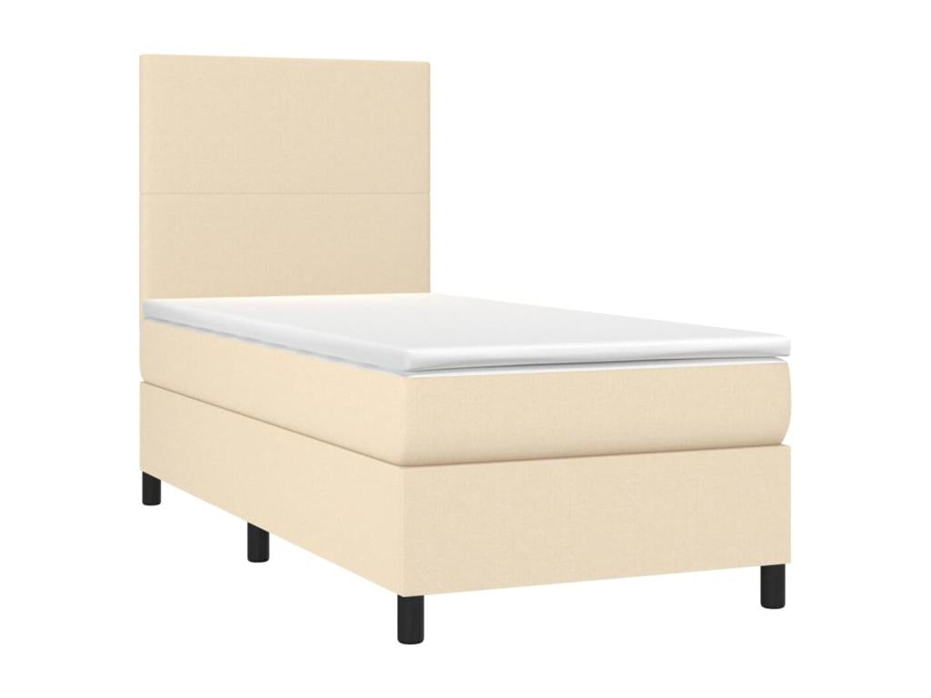 Lit à sommier tapissier avec matelas Crème 100x200 cm Tissu VLYF29763