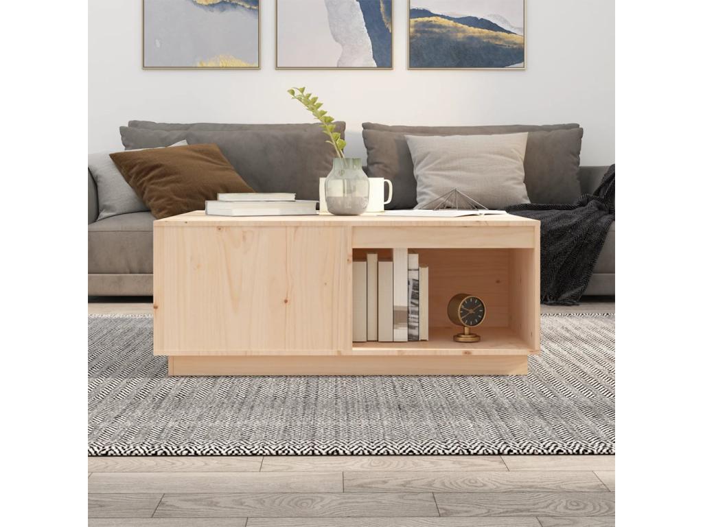 Table basse 100x101x40,5 cm Bois massif de pin ZTMT33092
