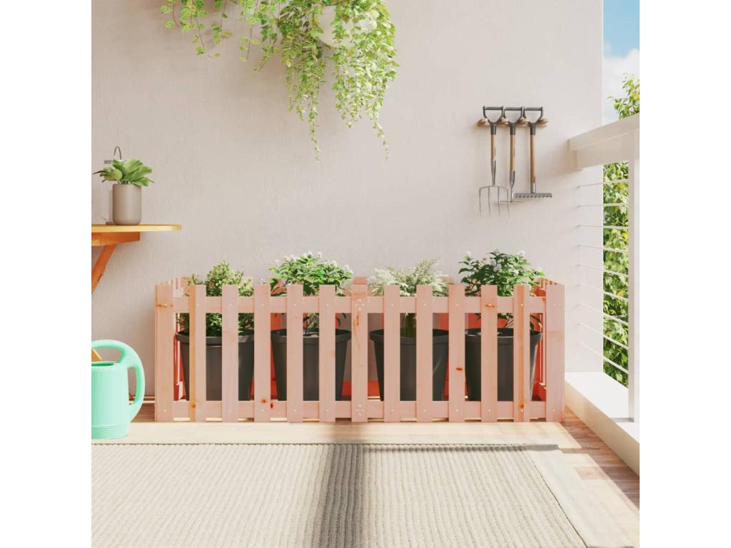 Lit surélevé de jardin design de clôture bois Cosymeub massif JWAT49326