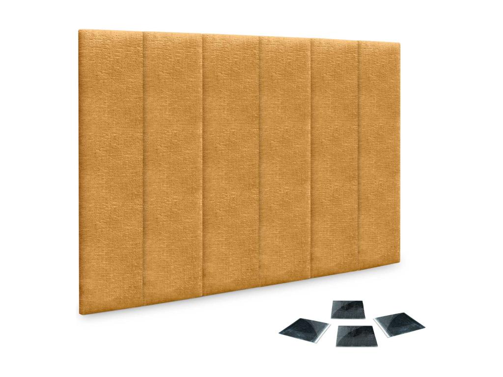 Cosymeub Lot de 6 panneaux muraux acoustiques auto-adhésifs en laine écologique protection absorbante contre les chocs Moutarde 60x20 cm x6 GJMM43861
