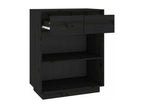 Armoire console Noir 60x34x75 cm Bois de pin solide SCLG43500