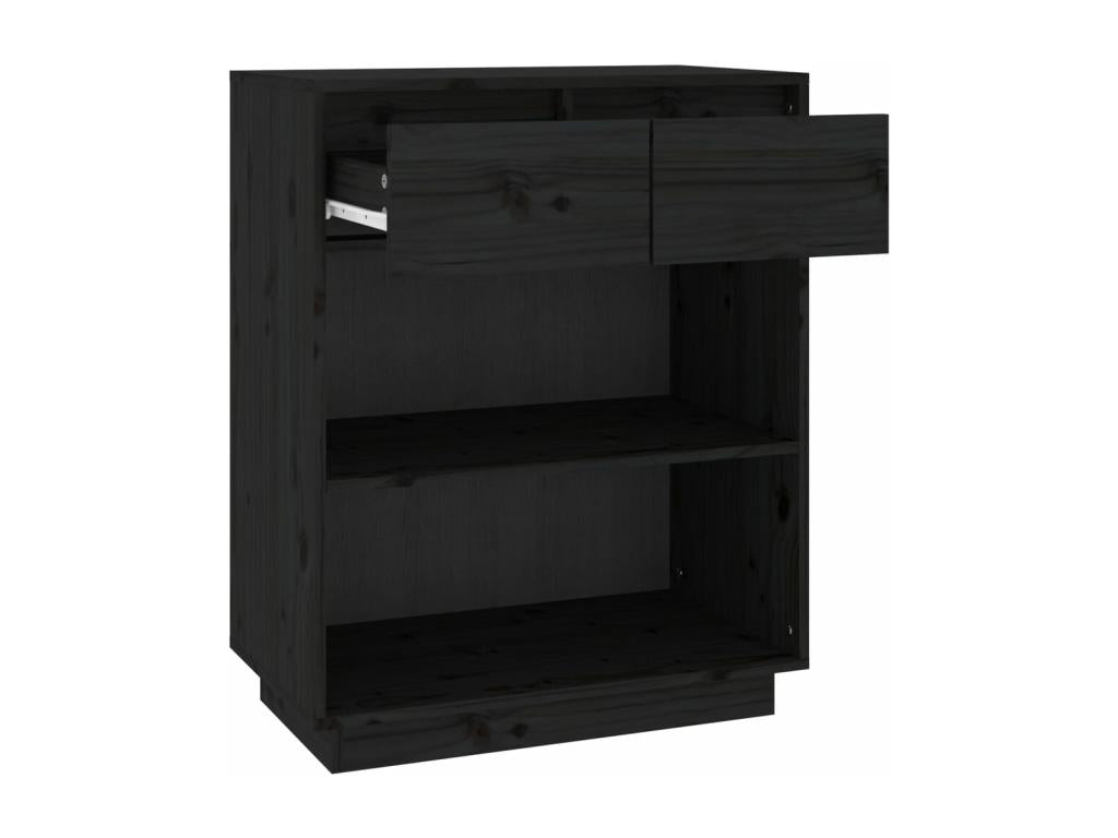 Armoire console Noir 60x34x75 cm Bois de pin solide SCLG43500