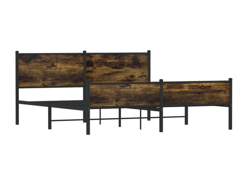 Cadre de lit en métal sans matelas chêne fumé 180x200 cm NAXZ94359