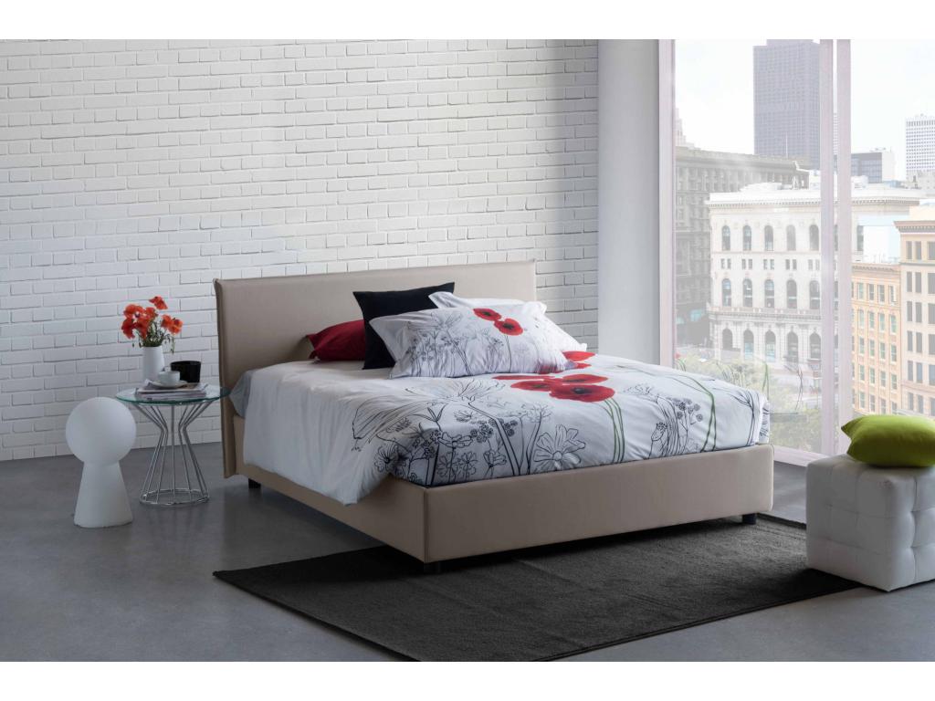 Lit double Cosymeub Lit coffre avec revêtement en tissu Made in Italy Ouverture frontale adaptée pour matelas 140x200 cm Cosymeub AZIN31009