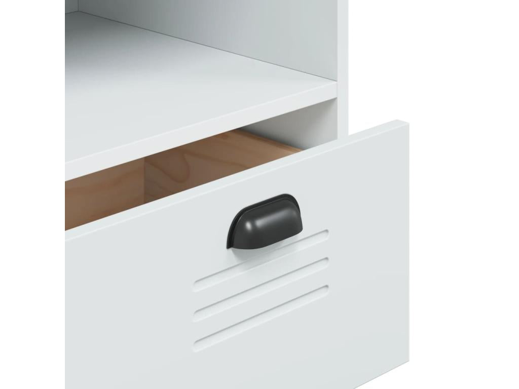 Buffet Cosymeub blanc 80x40x200 cm bois massif de pin FBXA66314