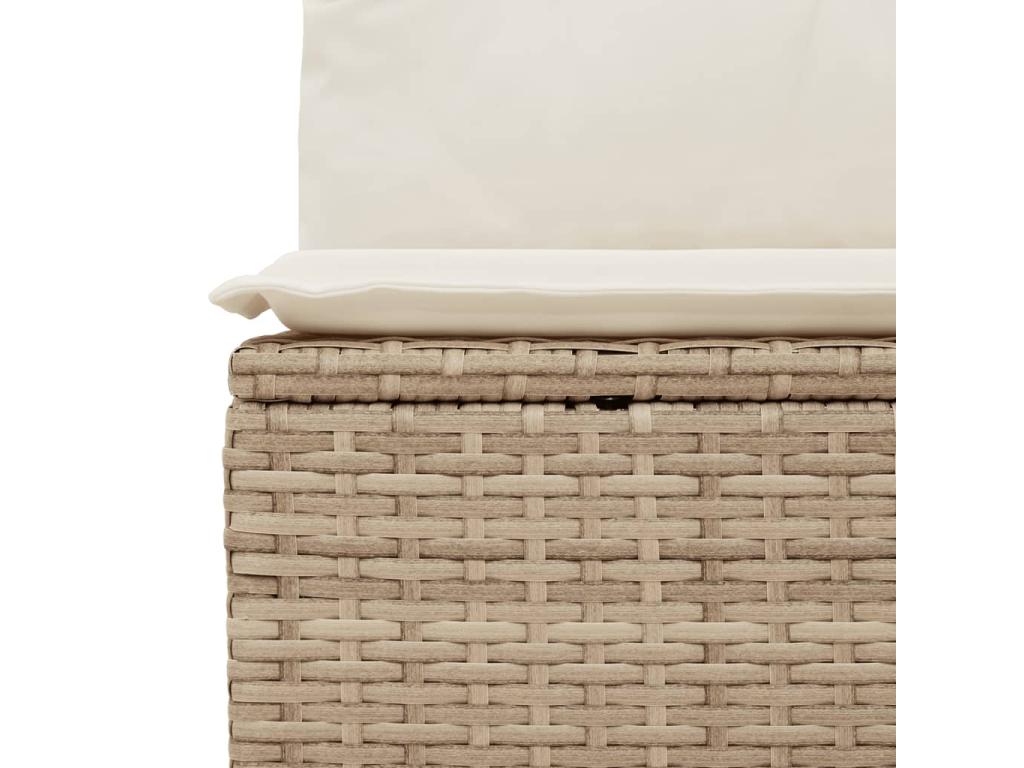 Salon de jardin avec coussins 13 pcs beige résine tressée QAMD78497