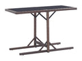 Table de jardin Marron 110x53x72 cm Verre et résine tressée HGPZ64414