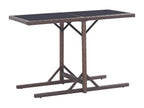 Table de jardin Marron 110x53x72 cm Verre et résine tressée HGPZ64414