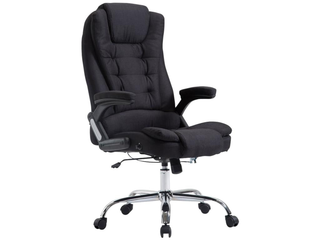 Chaise de bureau - Tissu / Métal chromé - Noir - Cosymeub HNQR98166