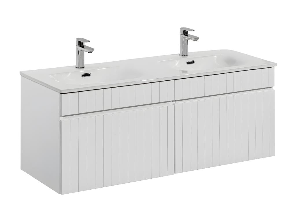Meuble double vasque encastrée 120cm Artigeo Blanc GCGM95780