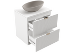 Meuble lavabo Cosymeub façades cannelées Cosymeub 60x60x47 cm Blanc VIVF58446