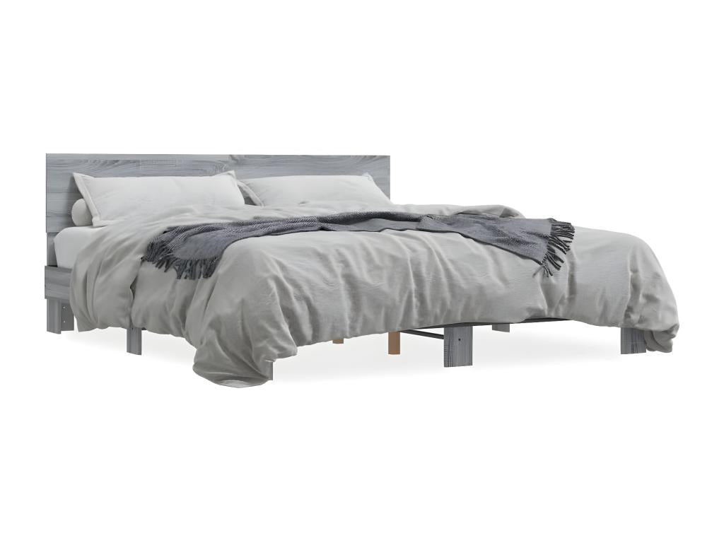 Cadre de lit sans matelas Cosymeub gris 200x200 cm TNFF64529
