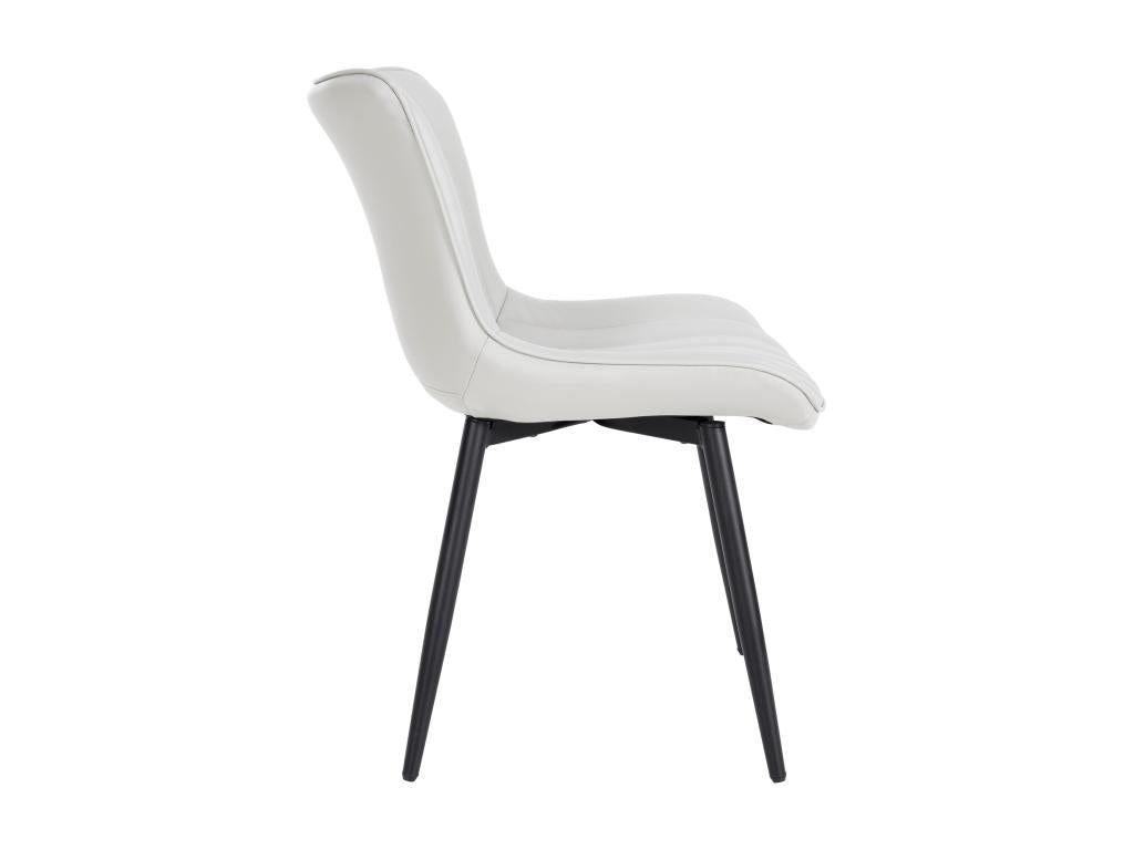 Lot de 2 chaise salle à manger - Similicuir / Métal - Blanc - Artigeo MSPJ04020