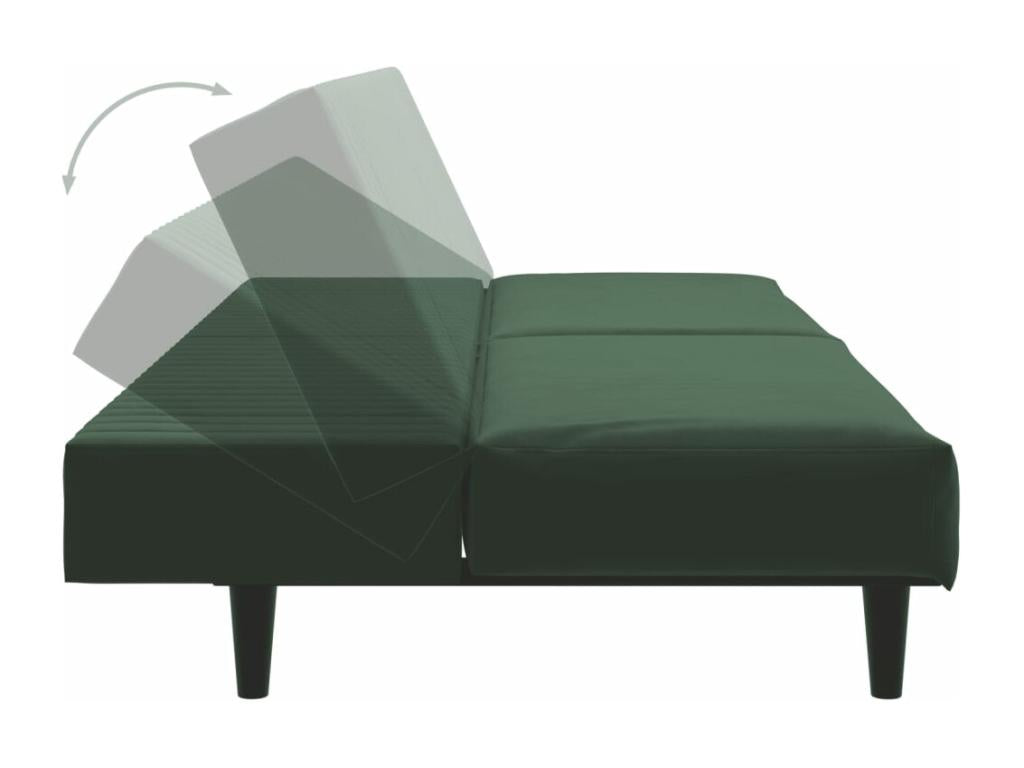 Canapé-lit à 2 places vert foncé velours LEIA94294