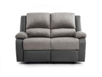 Canapé Détente 2 places Microfibre et Simili Léo - Gris - L143x93x96cm - Cosymeub XFAN91468
