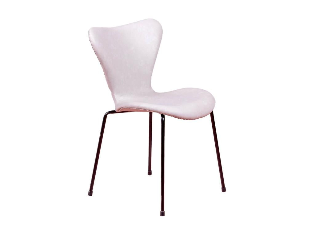 Chaise vintage tapissée de similicuir usé - Seven - Gris AFXJ49336