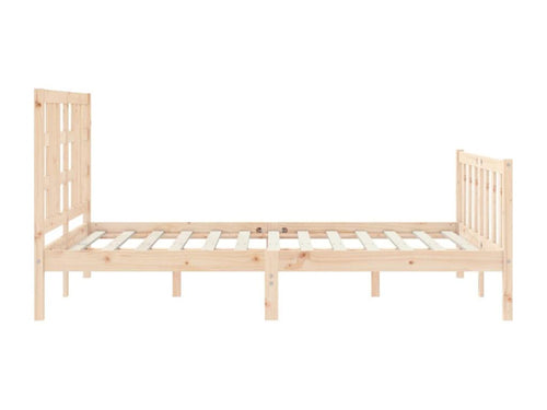 Cadre de lit avec tête de lit double bois massif VYQU65698