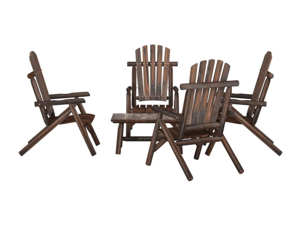 Ensemble de salon de jardin 5 pcs bois massif d'épicéa XWCT56171