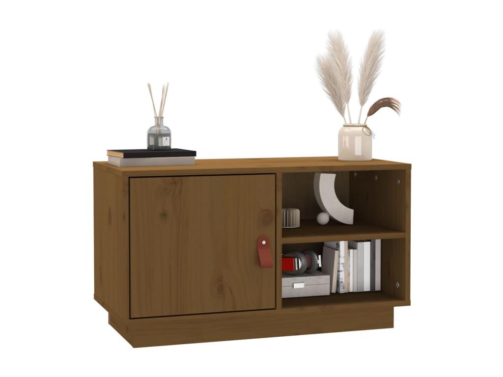 Meuble TV Marron miel 70x34x40 cm Bois de pin massif GCAR31101