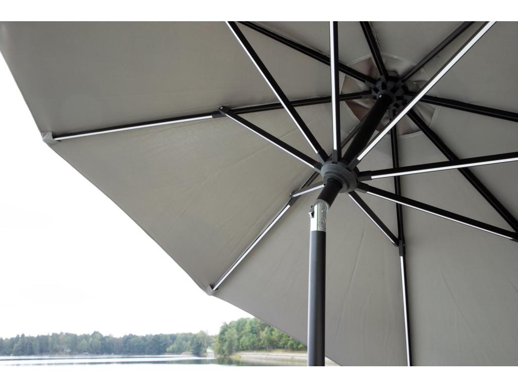 Parasol Cosymeub avec fonction d'inclinaison et Cosymeubères LED gris. OIGP51161