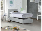 Lit simple Cosymeub Lit coffre avec revêtement en tissu Made in Italy Ouverture frontale adaptée pour matelas 80x190 cm Blanc UJSI30188