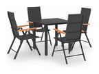 Ensemble à manger de jardin 5 pcs noir et marron IUSQ90035