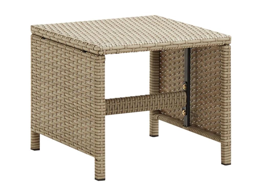 Tabourets de jardin 4 pièces avec coussins Résine tressée Beige FWUV39653