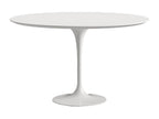 Table tulipe ronde-Plateau Blanc mat-Diamètre 150 cm-Piètement Blanc mat LQEE78136