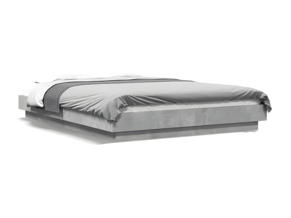 Cadre de lit sans matelas gris béton 120x200 cm YAIM88664