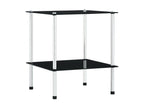 Etagère à 2 niveaux Noir 40x40x47 Verre trempé BTGA57913
